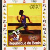 Benin 2007 Running - individual imperf deluxe sheet with Olympic Rings & Disney Character unmounted mint. Note this item is privately produced and is offered purely on its thematic appeal