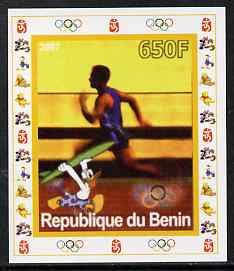 Benin 2007 Running - individual imperf deluxe sheet with Olympic Rings & Disney Character unmounted mint. Note this item is privately produced and is offered purely on its thematic appeal