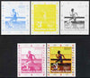Benin 2007 Running - individual deluxe sheet with Olympic Rings & Disney Character - the set of 5 imperf progressive proofs comprising the 4 individual colours plus all 4-colour composite, unmounted mint