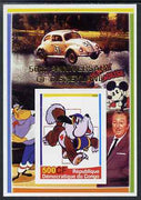 Congo 2005 50th Anniversary of Disneyland overprint on Disney Movie Posters - St Bernard Dog with Herbie in background imperf souvenir sheet unmounted mint. Note this item is privately produced and is offered purely on its thematic appeal