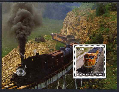 Benin 2003 Railways perf m/sheet unmounted mint. Note this item is privately produced and is offered purely on its thematic appeal