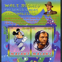 Malawi 2009 Walt Disney Presents Great Personalities - Neil Armstrong perf sheetlet containing 2 values unmounted mint