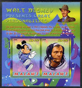 Malawi 2009 Walt Disney Presents Great Personalities - Neil Armstrong perf sheetlet containing 2 values unmounted mint