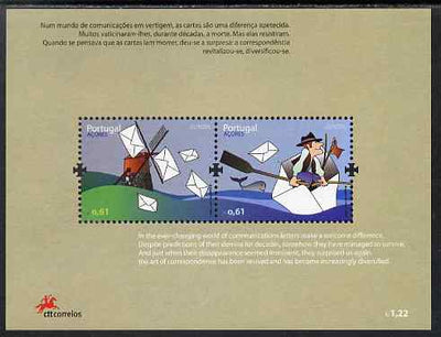 Portugal - Azores 2008 Europa - Writing Letters perf m/sheet containing 2 values unmounted mint SG MS635