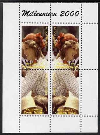 Somaliland 2000 Millennium 2000 - Princess Diana perf sheetlet containing 4 values unmounted mint. Note this item is privately produced and is offered purely on its thematic appeal