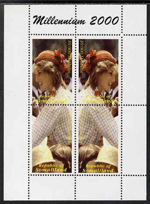 Somaliland 2000 Millennium 2000 - Princess Diana perf sheetlet containing 4 values unmounted mint. Note this item is privately produced and is offered purely on its thematic appeal