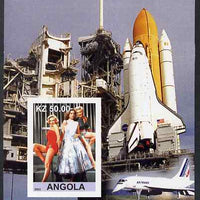 Angola 2002 Salute to the 20th Century #08 imperf s/sheet - Marilyn & Space Shuttle, unmounted mint. Note this item is privately produced and is offered purely on its thematic appeal