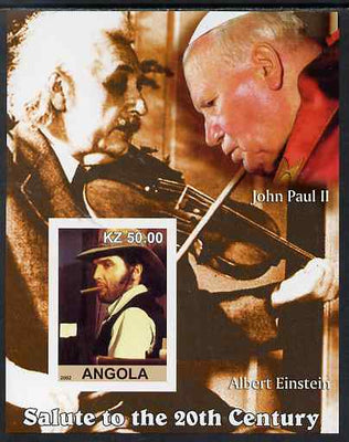 Angola 2002 Salute to the 20th Century #03 imperf s/sheet - Elvis, Pope John Paul & Einstein, unmounted mint. Note this item is privately produced and is offered purely on its thematic appeal