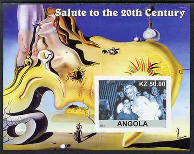 Angola 2002 Salute to the 20th Century #04 imperf s/sheet - Marilyn & Painting by Dali, unmounted mint. Note this item is privately produced and is offered purely on its thematic appeal