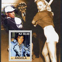 Angola 2002 Salute to the 20th Century #10 perf s/sheet - Elvis, Marilyn & Tiger Woods, unmounted mint. Note this item is privately produced and is offered purely on its thematic appeal