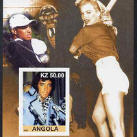 Angola 2002 Salute to the 20th Century #10 imperf s/sheet - Elvis, Marilyn & Tiger Woods, unmounted mint. Note this item is privately produced and is offered purely on its thematic appeal