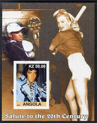 Angola 2002 Salute to the 20th Century #10 imperf s/sheet - Elvis, Marilyn & Tiger Woods, unmounted mint. Note this item is privately produced and is offered purely on its thematic appeal