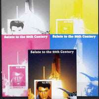 Angola 2002 Salute to the 20th Century #11 s/sheet - Elvis, Concorde & Space Shuttle - the set of 5 imperf progressive proofs comprising the 4 individual colours plus all 4-colour composite, unmounted mint