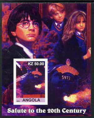 Angola 2002 Salute to the 20th Century #13 imperf s/sheet - Harry Potter & Hogwarts Express, unmounted mint. Note this item is privately produced and is offered purely on its thematic appeal