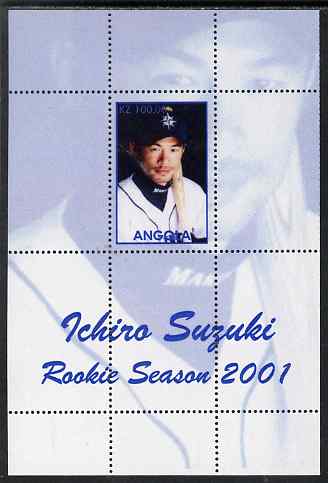 Angola 2001 Baseball Rookie Season - Ichiro Suzuki perf s/sheet unmounted mint. Note this item is privately produced and is offered purely on its thematic appeal