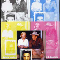 Angola 2002 Salute to the 20th Century #15 s/sheet - Elvis, Marilyn & Clark Gable - the set of 5 imperf progressive proofs comprising the 4 individual colours plus all 4-colour composite, unmounted mint