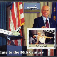 Angola 2002 Salute to the 20th Century #16 perf s/sheet - Marilyn, John Glenn & Space Shuttle, unmounted mint. Note this item is privately produced and is offered purely on its thematic appeal