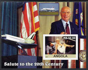 Angola 2002 Salute to the 20th Century #16 imperf s/sheet - Marilyn, John Glenn & Space Shuttle, unmounted mint. Note this item is privately produced and is offered purely on its thematic appeal