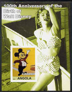 Angola 2001 Birth Centenary of Walt Disney #05 imperf s/sheet - Mickey Mouse & Marilyn, unmounted mint. Note this item is privately produced and is offered purely on its thematic appeal