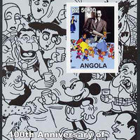 Angola 2001 Birth Centenary of Walt Disney #03 imperf s/sheet - Disney & charactures incl Charlie Chaplin, unmounted mint. Note this item is privately produced and is offered purely on its thematic appeal