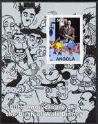 Angola 2001 Birth Centenary of Walt Disney #03 imperf s/sheet - Disney & charactures incl Charlie Chaplin, unmounted mint. Note this item is privately produced and is offered purely on its thematic appeal