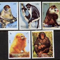 Sharjah 1972 Monkeys set of 5 unmounted mint (Mi 1012-16A)