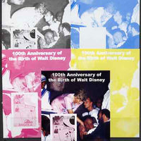 Angola 2001 Birth Centenary of Walt Disney #08 s/sheet - Magazine Covers & Diana - the set of 5 imperf progressive proofs comprising the 4 individual colours plus all 4-colour composite, unmounted mint