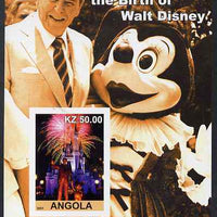 Angola 2001 Birth Centenary of Walt Disney #10 imperf s/sheet - Disneyland Fireworks & Ronald Reagan, unmounted mint. Note this item is privately produced and is offered purely on its thematic appeal