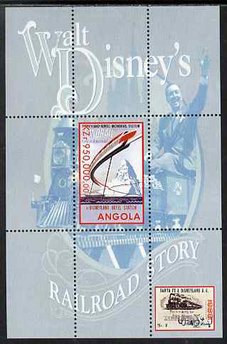 Angola 1999 Walt Disney's Railroad Story #2 perf s/sheet unmounted mint