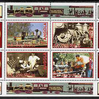 Angola 1999 Walt Disney's Railroad History #1 perf sheetlet containing 4 values unmounted mint