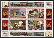 Angola 1999 Walt Disney's Railroad History #1 perf sheetlet containing 4 values unmounted mint