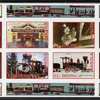 Angola 1999 Walt Disney's Railroad History #4 imperf sheetlet containing 4 values unmounted mint