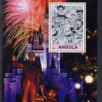 Angola 2002 Birth Centenary of Walt Disney #06 perf s/sheet - Characters incl Charlie Chaplin & Disneyland Fireworks, unmounted mint. Note this item is privately produced and is offered purely on its thematic appeal