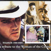 Bleaker Island (Falkland Islands) 2002 A Tribute to the Woman of the Century #5 Queen Mother imperf souvenir sheet unmounted mint (Also shows Einstein, Henri Dunant & Elvis). Note this item is privately produced and is offered pur……Details Below
