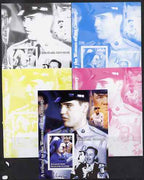 Westpoint Island (Falkland Islands) 2002 A Tribute to the Woman of the Century #4 Queen Mother souvenir sheet (Also shows Elvis, Babe Ruth & Walt Disney) - the set of 5 imperf progressive proofs comprising the 4 individual colours……Details Below