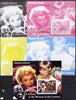 West Swan Island (Falkland Islands) 2002 A Tribute to the Woman of the Century #1 Queen Mother souvenir sheet (Also shows Marilyn, Diana & Satchmo) - the set of 5 imperf progressive proofs comprising the 4 individual colours plus ……Details Below