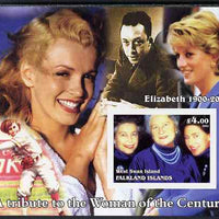 West Swan Island (Falkland Islands) 2002 A Tribute to the Woman of the Century #3 Queen Mother imperf souvenir sheet unmounted mint (Also shows Diana & Marilyn). Note this item is privately produced and is offered purely on its th……Details Below