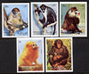 Sharjah 1972 Monkeys imperf set of 5 unmounted mint (Mi 1012-16B)