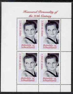 Somaliland 2000 Honoured Personality of the 20th Century - Princess Diana perf sheetlet containing 4 values, unmounted mint. Note this item is privately produced and is offered purely on its thematic appeal