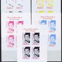 Somaliland 2000 Honoured Personality of the 20th Century - Princess Diana sheetlet containing 4 values - the set of 5 imperf progressive proofs comprising 2, 3 and all 4-colour composites, unmounted mint
