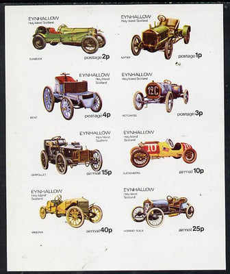 Eynhallow 1974 Vintage Cars #1 imperf,set of 8 values (1p to 40p) unmounted mint