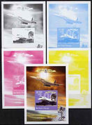 St Thomas & Prince Islands 2004 Rolls Royce Centenary #08 s/sheet - the set of 5 imperf progressive proofs comprising the 4 individual colours plus all 4-colour composite, unmounted mint
