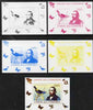 Comoro Islands 2008 Ornithologists & Birds #4 John Gould 300f individual deluxe sheet - the set of 5 imperf progressive proofs comprising the 4 individual colours plus all 4-colour composite, unmounted mint
