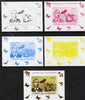 Comoro Islands 2008 Botanists & Fungi #5 Charles Horton Peck individual deluxe sheet - the set of 5 imperf progressive proofs comprising the 4 individual colours plus all 4-colour composite, unmounted mint