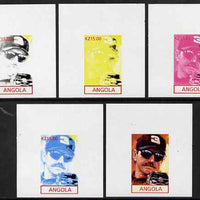 Angola 2001 American Sports Stars - Dale Earnhardt - the set of 5 imperf progressive proofs comprising colour combinations plus all 5-colour composite, unmounted mint