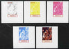 Angola 2001 American Sports Stars - Basketball - the set of 5 imperf progressive proofs comprising colour combinations plus all 5-colour composite, unmounted mint