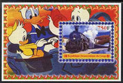 Congo 2005 Steam Locos #03 perf s/sheet with Disney characters in background unmounted mint. Note this item is privately produced and is offered purely on its thematic appeal
