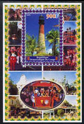 Congo 2005 Lighthouses #01 perf s/sheet with Disney characters in background unmounted mint. Note this item is privately produced and is offered purely on its thematic appeal