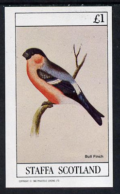 Staffa 1982 Birds #08 (Bull Finch) imperf souvenir sheet (£1 value),unmounted mint