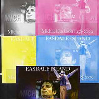 Easdale 2009 Michael Jackson m/sheet - the set of 5 imperf progressive proofs comprising the 4 individual colours plus all 4-colour composite, unmounted mint